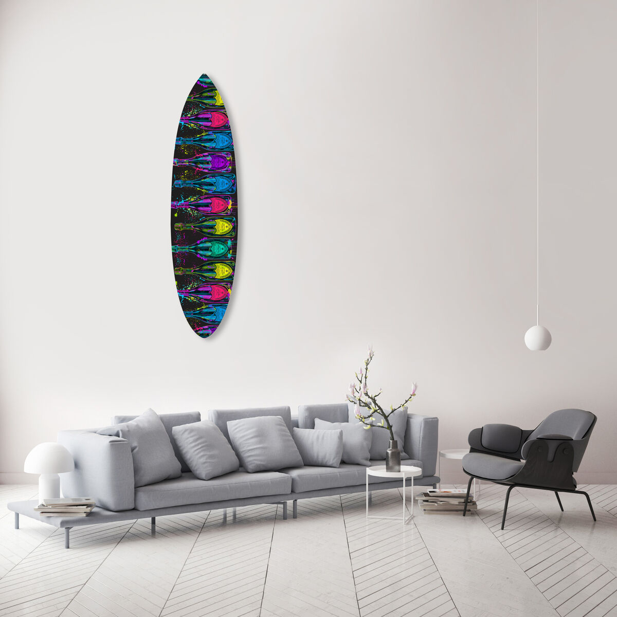 Luminous Party Champagne Surfboard Flat Secondary image