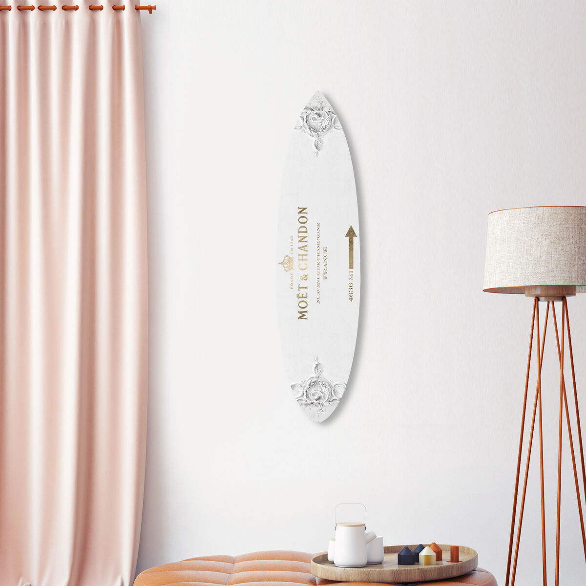 Star Champagne Road Sign Surfboard Flat