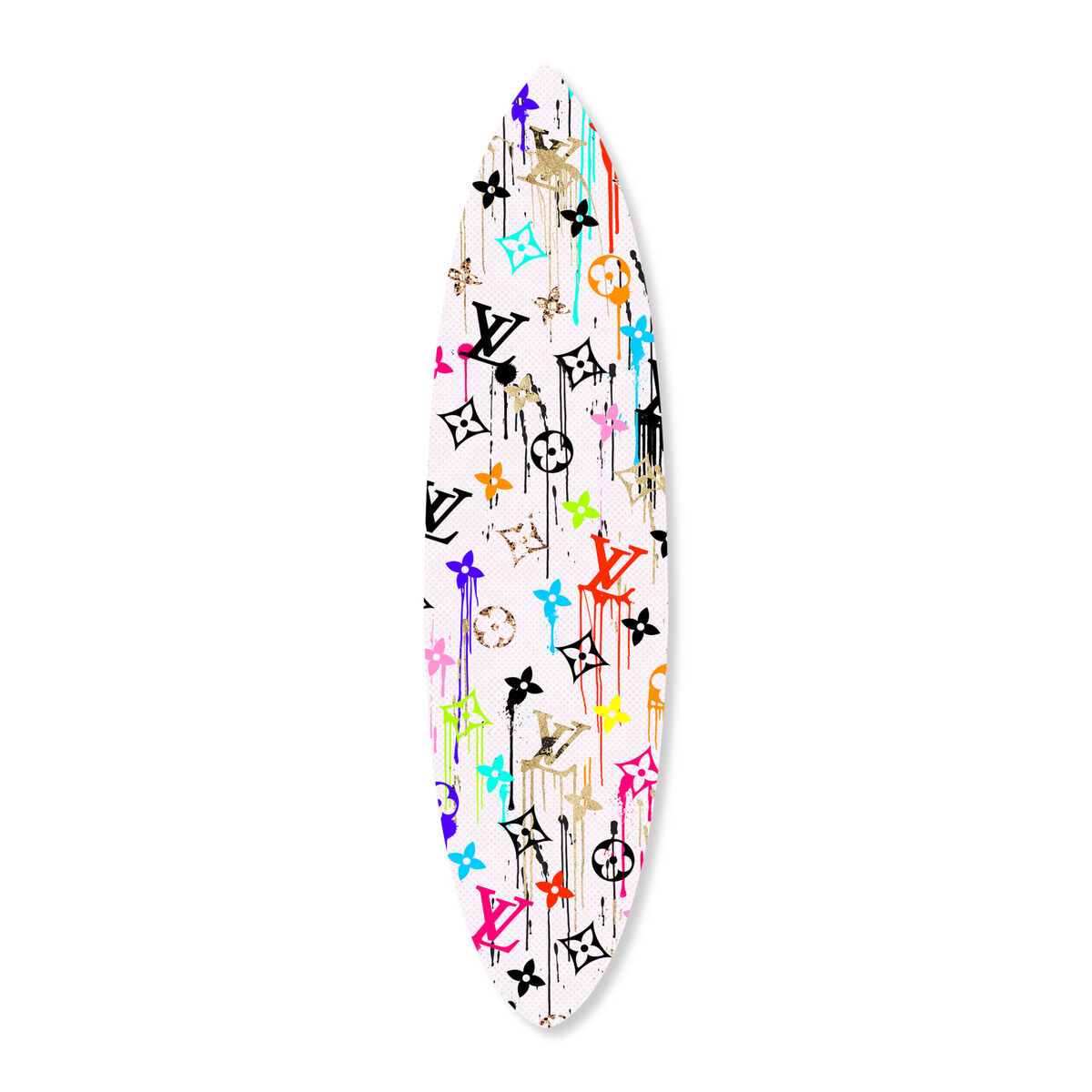 Vibrant Gold Glam Pattern Surfboard Flat