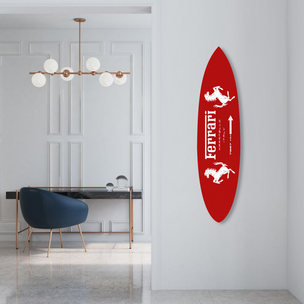 Cavalleria Rossa Road Sign Surfboard Secondary image