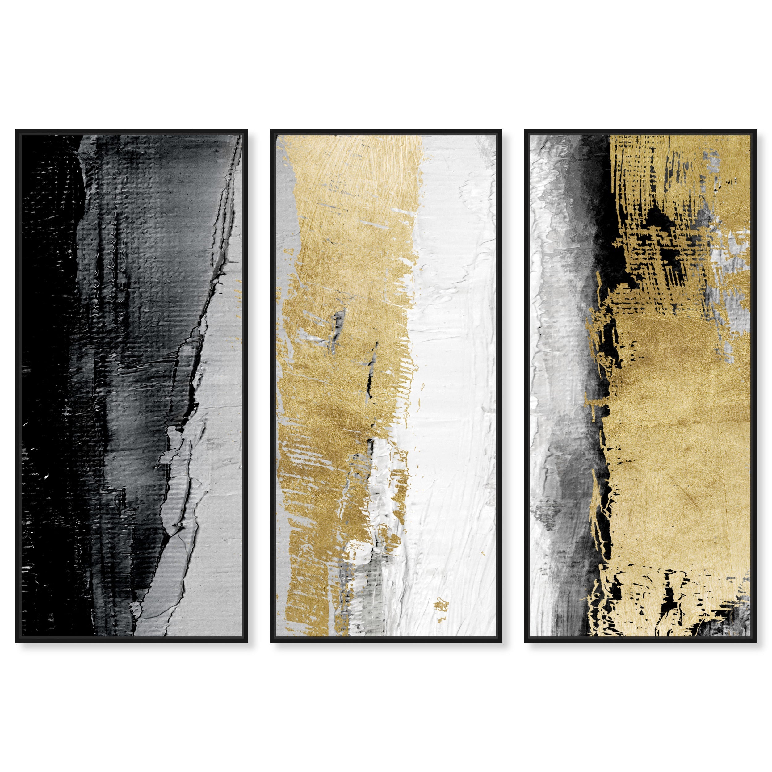Envision and Elevate Gold Triptych - with hand-applied Gold Leaf Main image