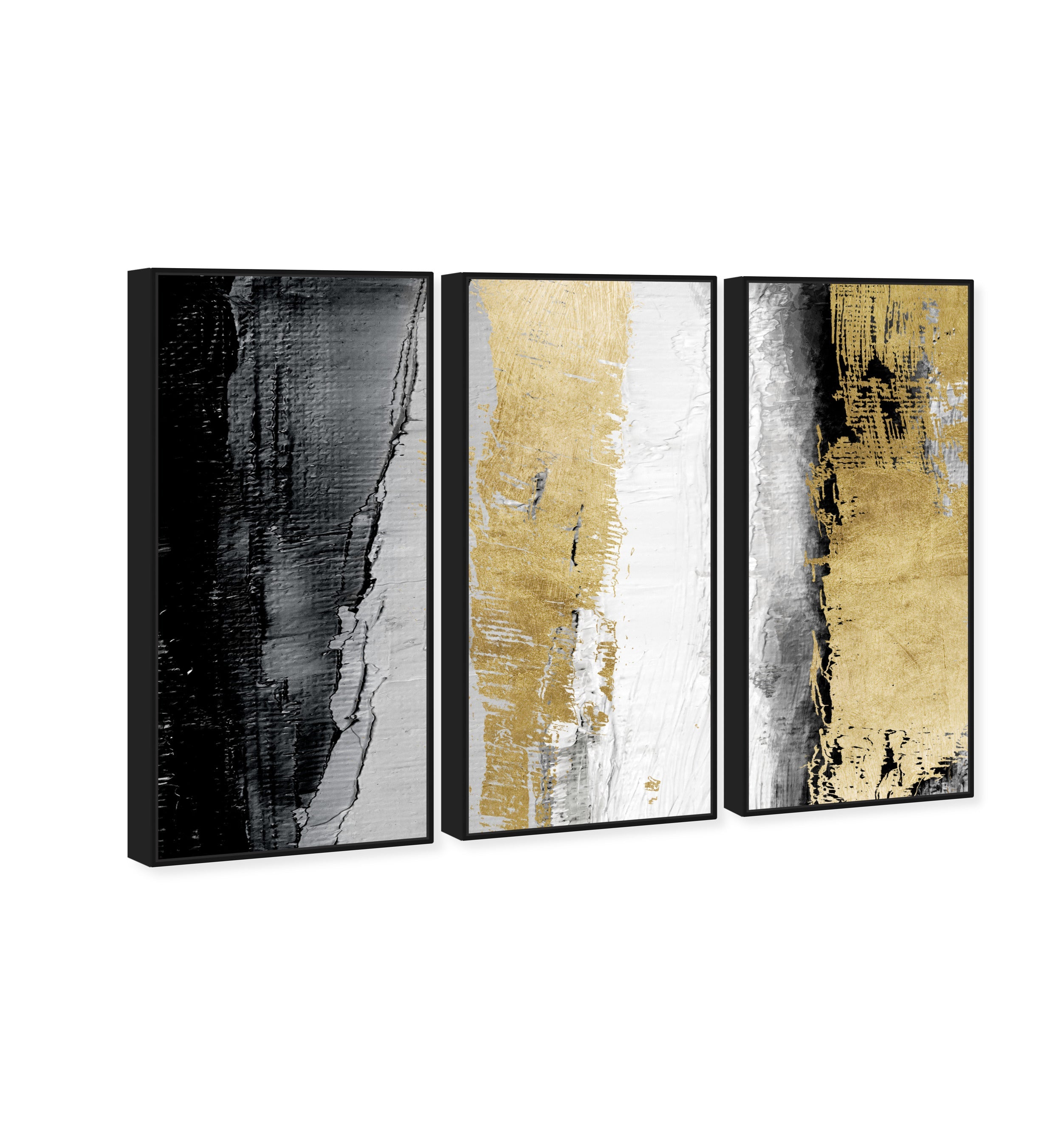 Envision and Elevate Gold Triptych - with hand-applied Gold Leaf