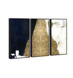 Night and Day Triptych - with hand-applied Gold Leaf