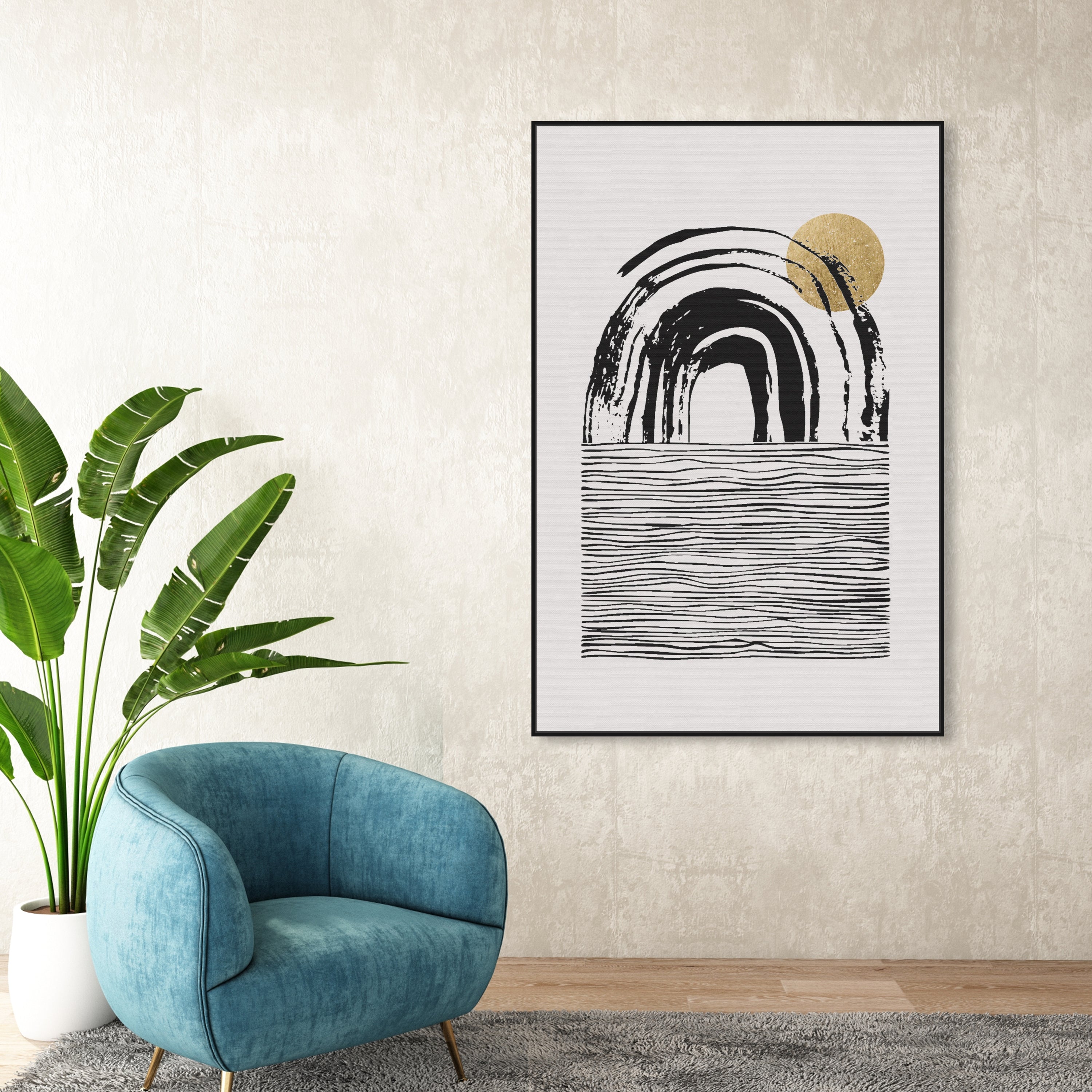 Motion in Gold III - with hand-applied Gold Leaf