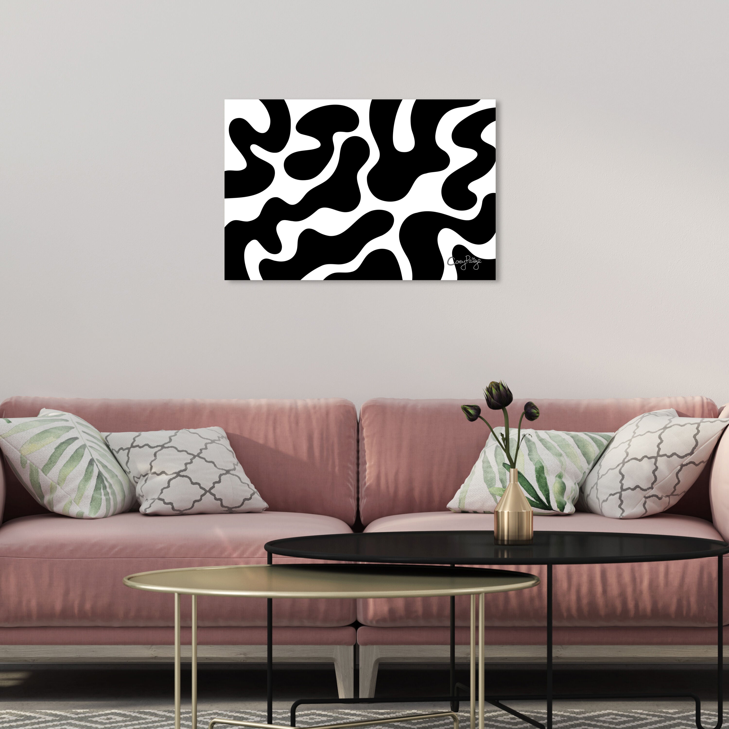 Corey Paige - Black and White Abstract I