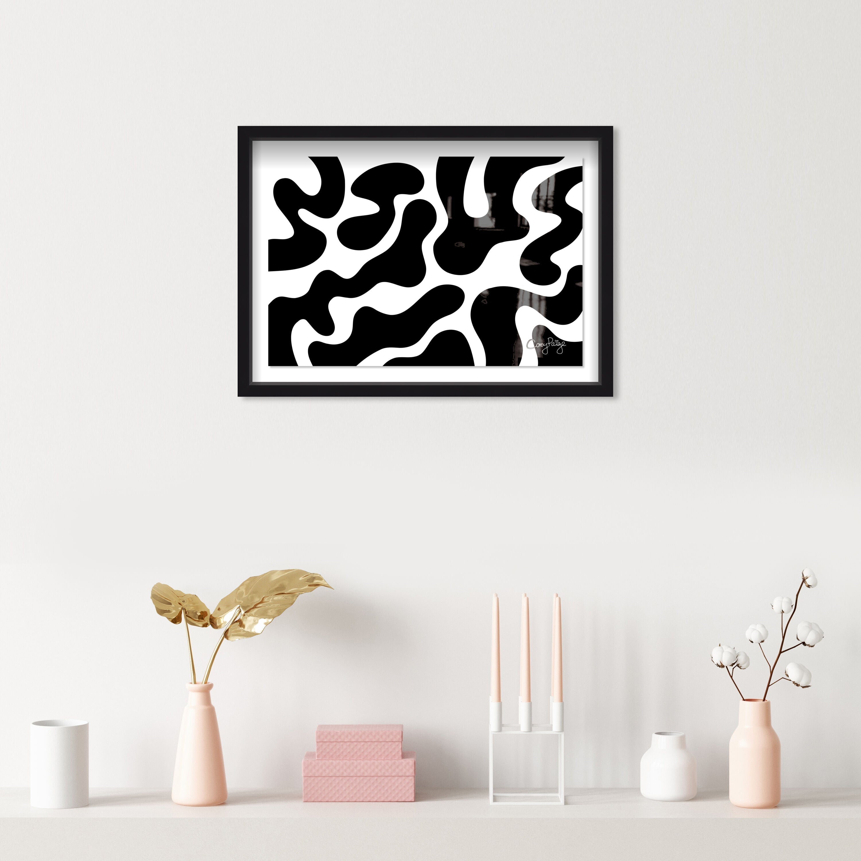 Corey Paige - Black and White Abstract I