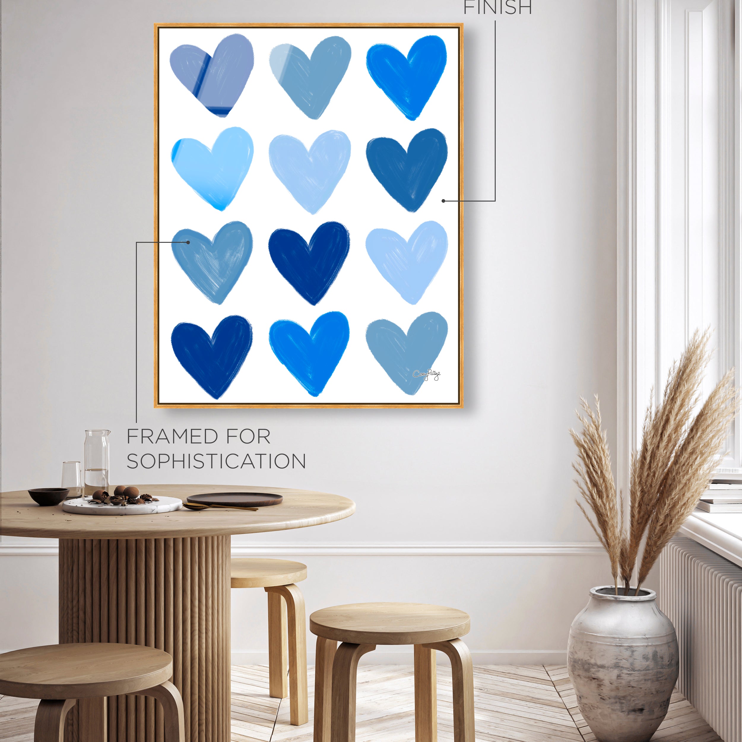 Corey Paige- Blue Painted Hearts