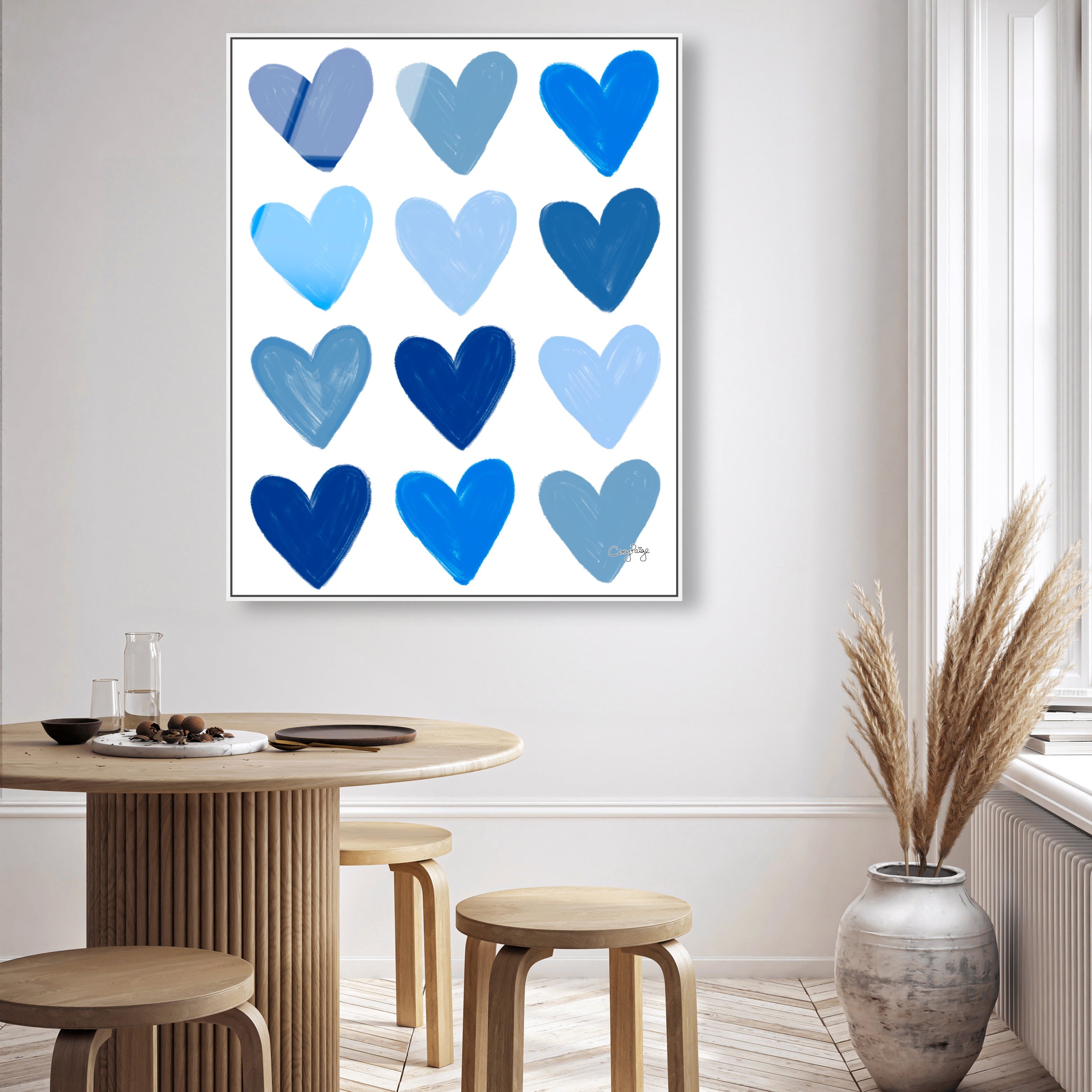 Corey Paige- Blue Painted Hearts