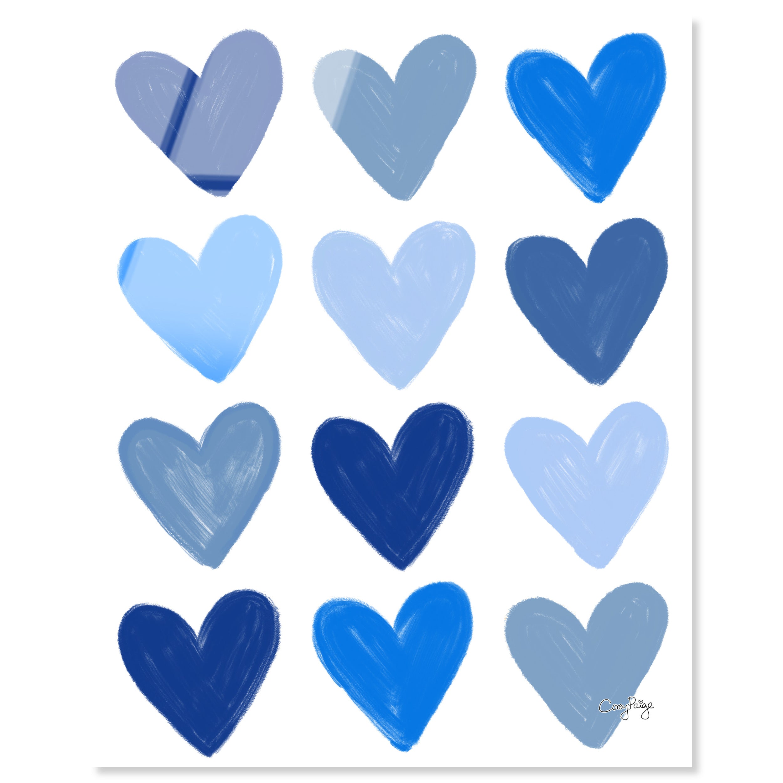 Corey Paige- Blue Painted Hearts