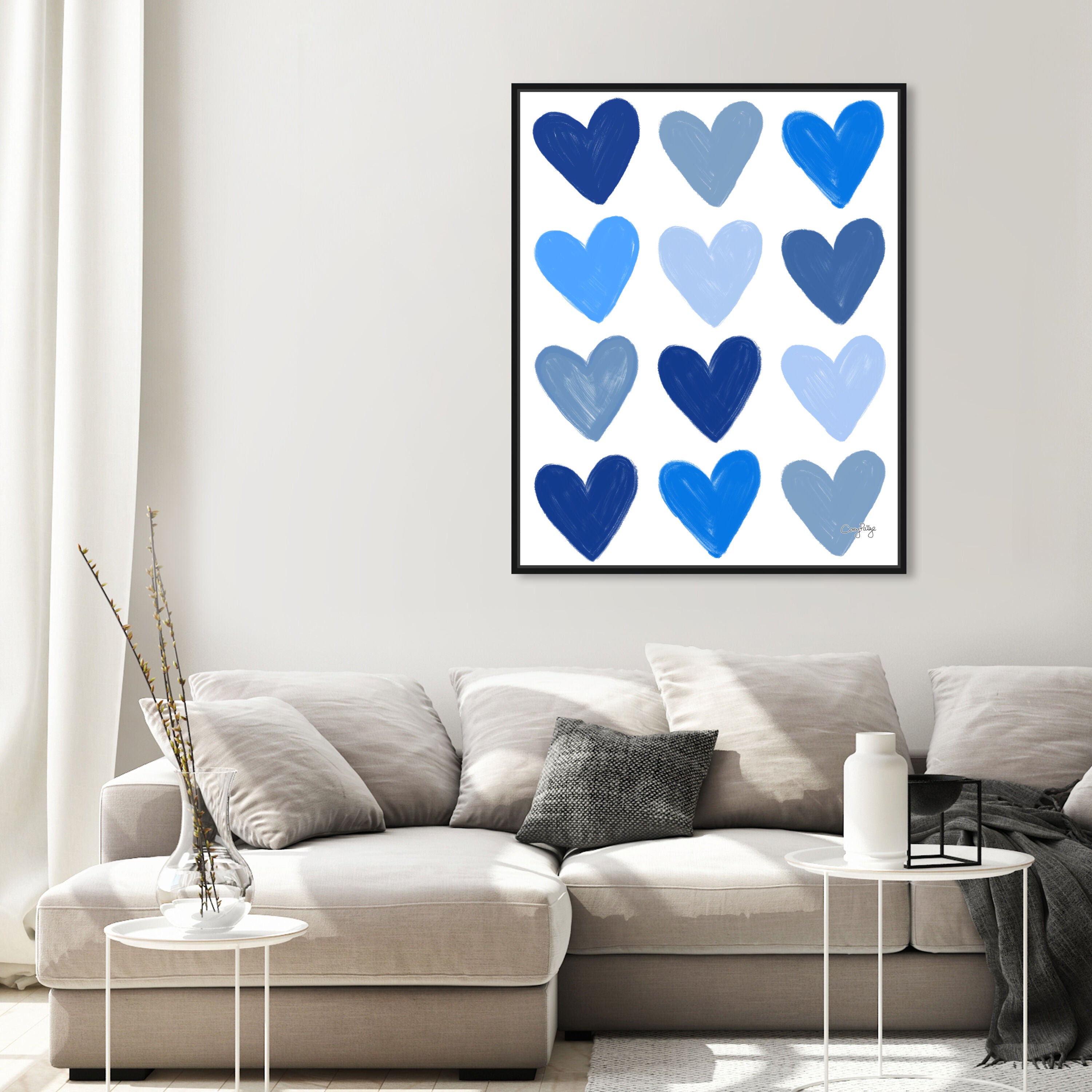 Corey Paige- Blue Painted Hearts