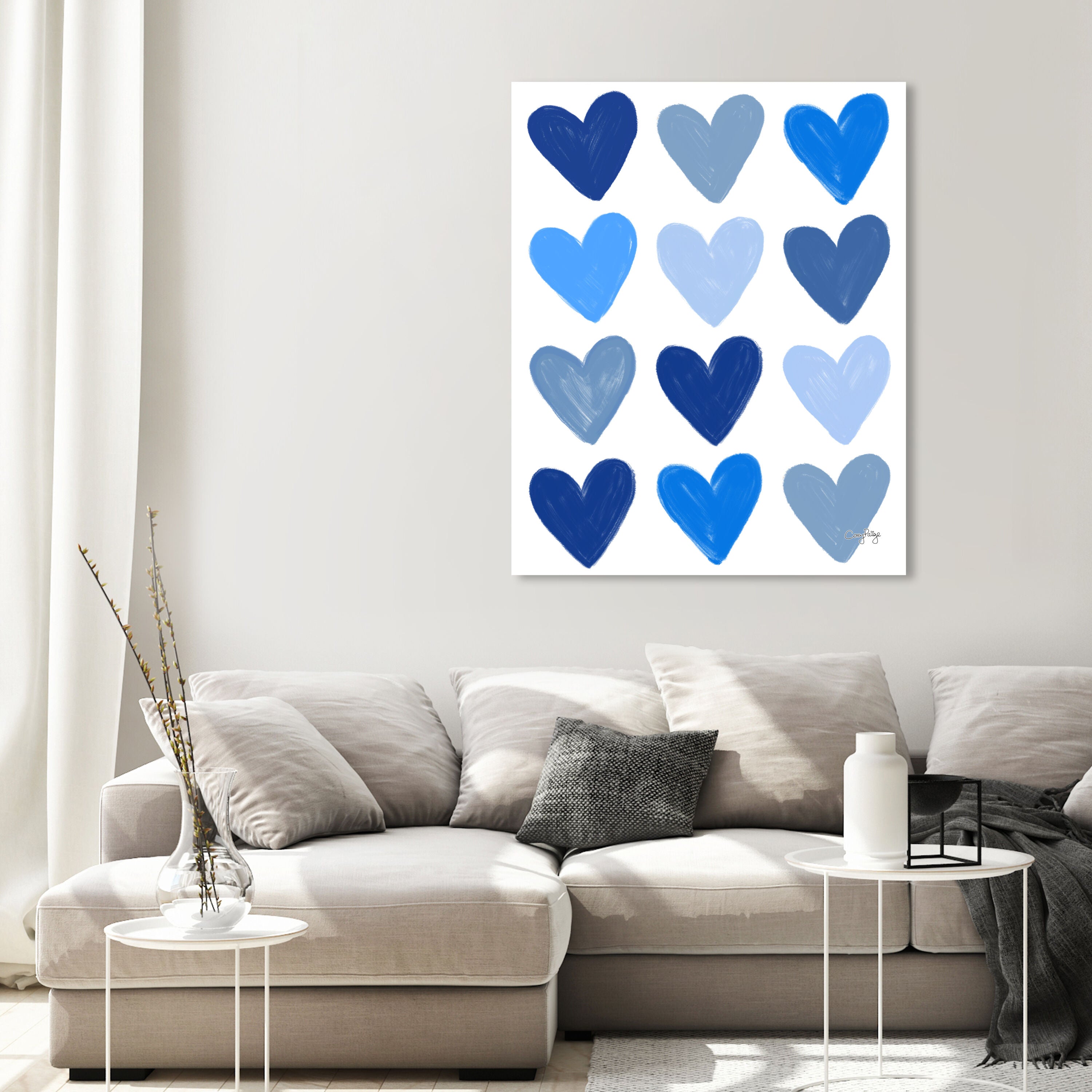 Corey Paige- Blue Painted Hearts