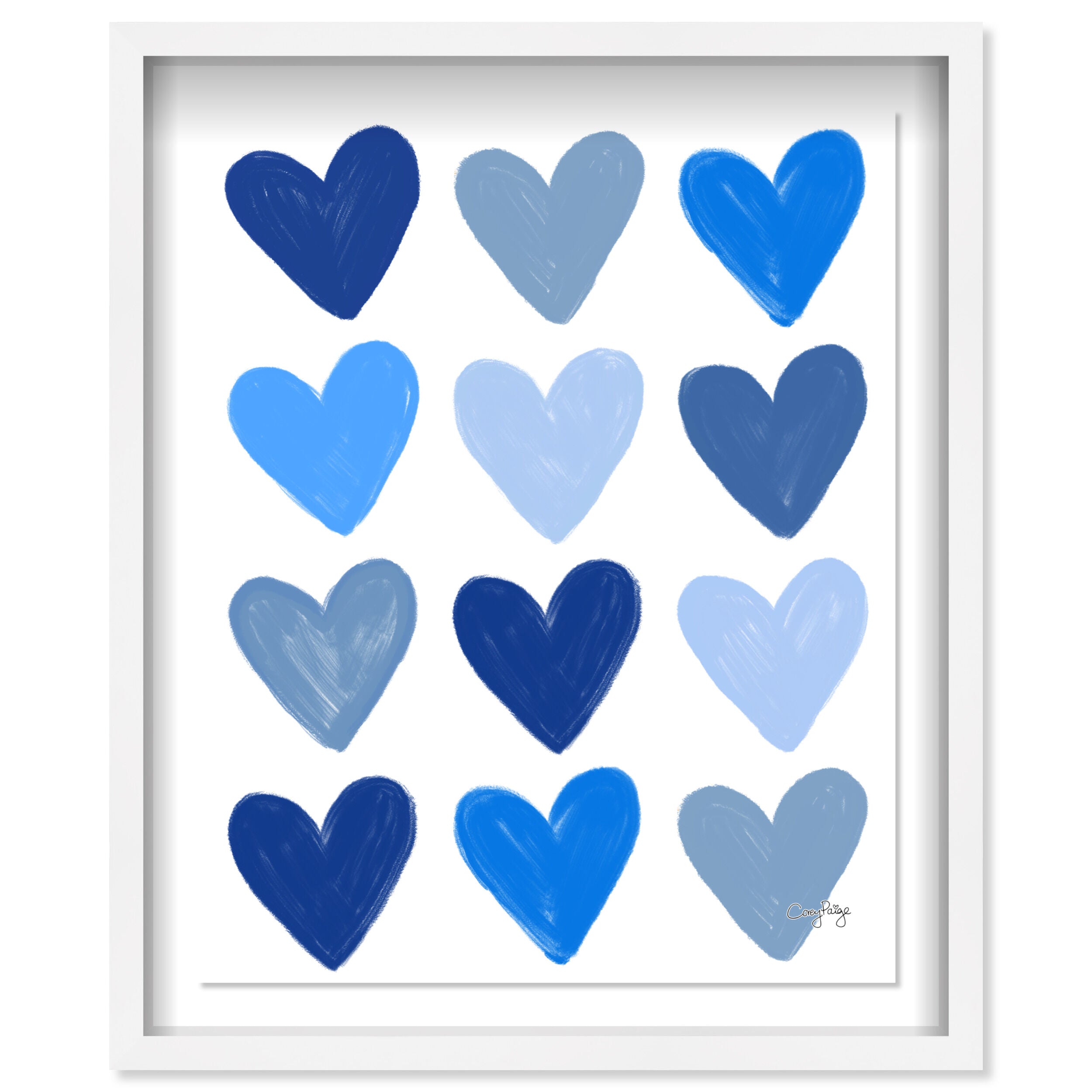 Corey Paige- Blue Painted Hearts