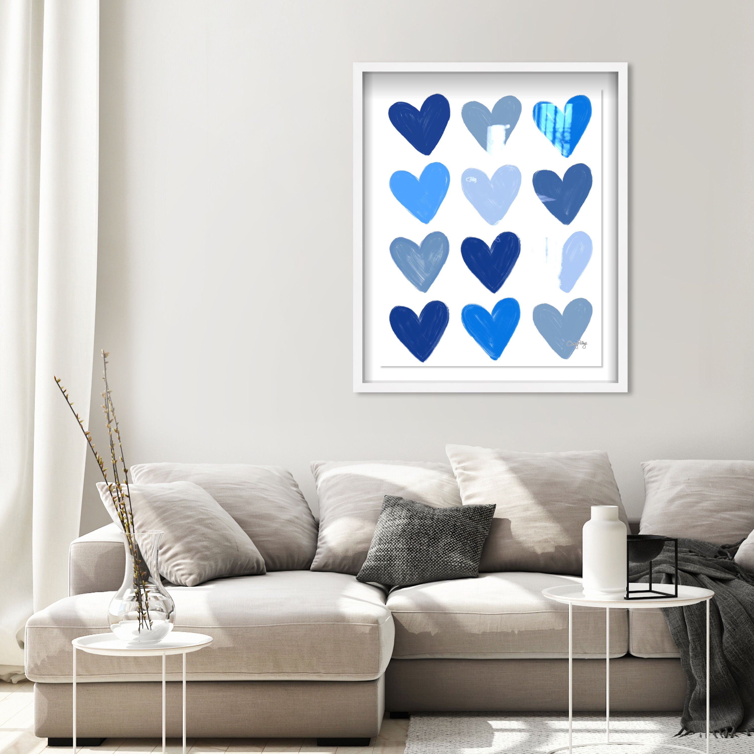 Corey Paige- Blue Painted Hearts