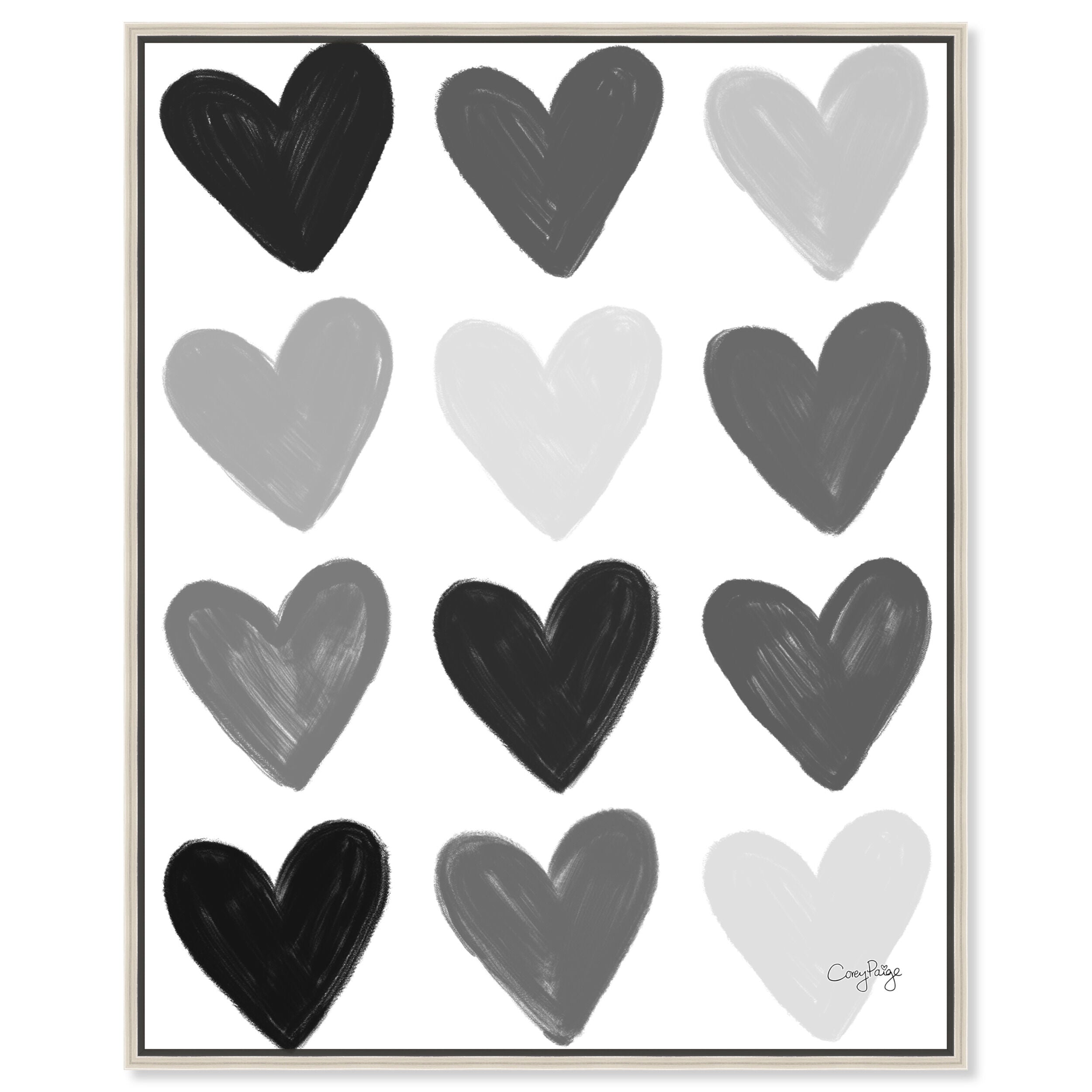 Corey Paige - Gray Painted Hearts