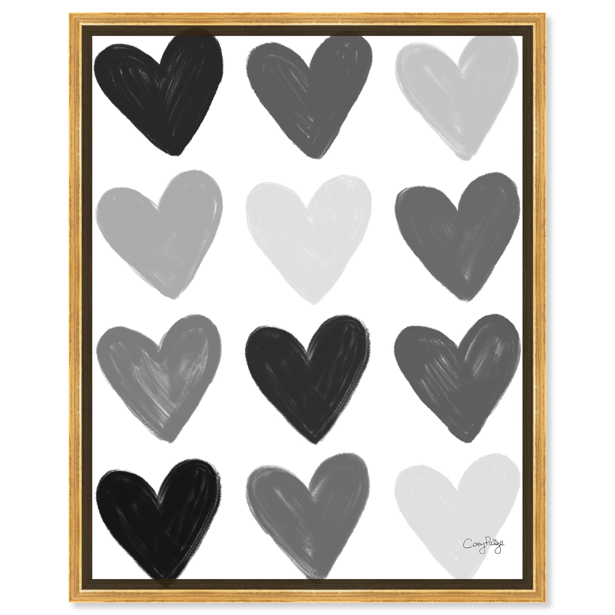 Corey Paige - Gray Painted Hearts