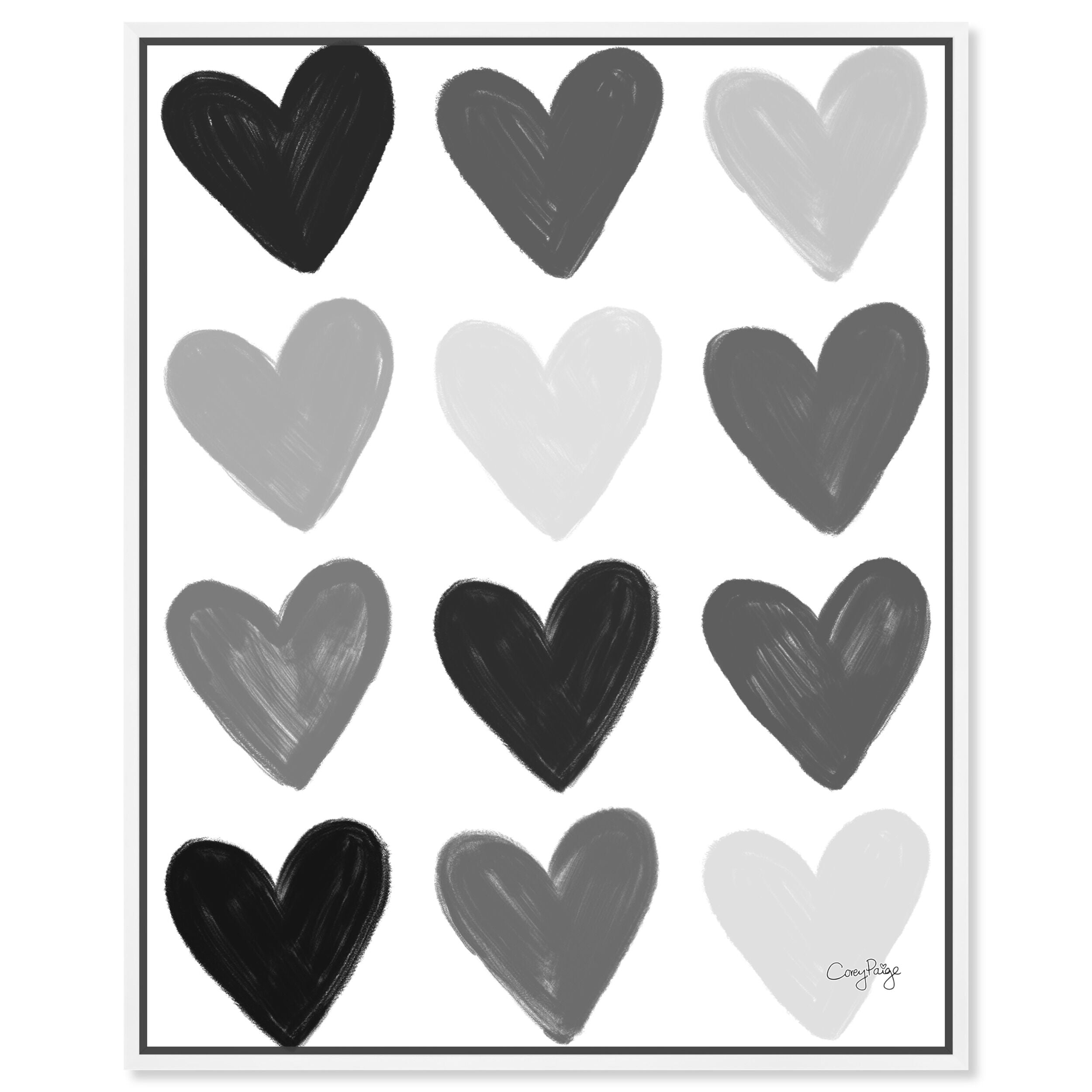 Corey Paige - Gray Painted Hearts