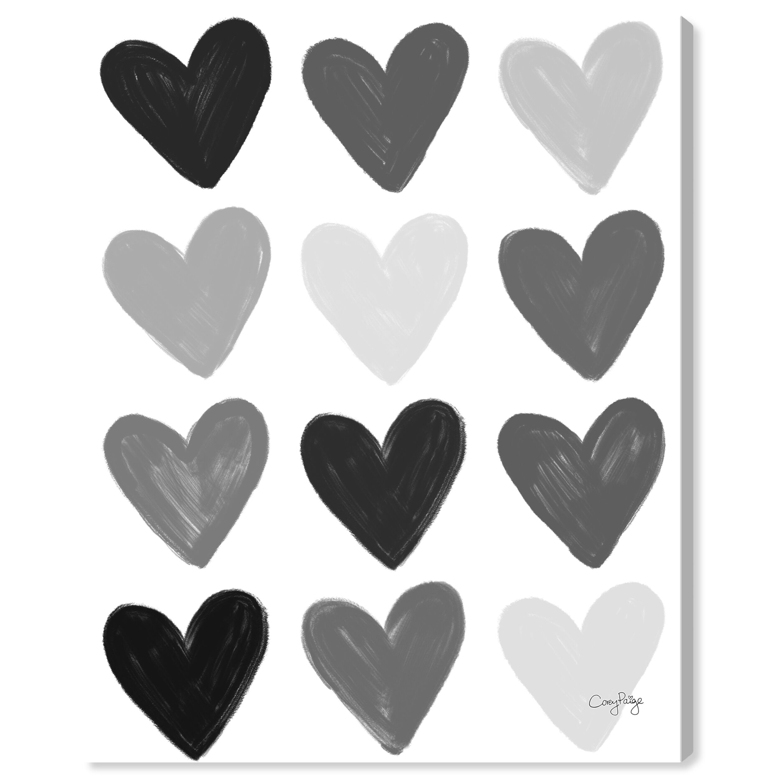 Corey Paige - Gray Painted Hearts