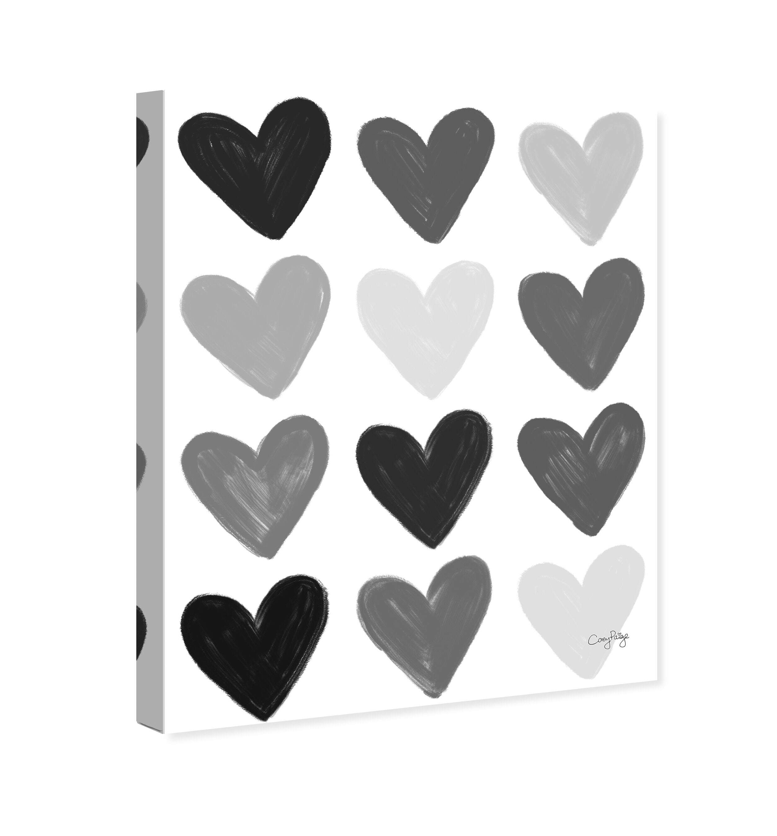Corey Paige - Gray Painted Hearts