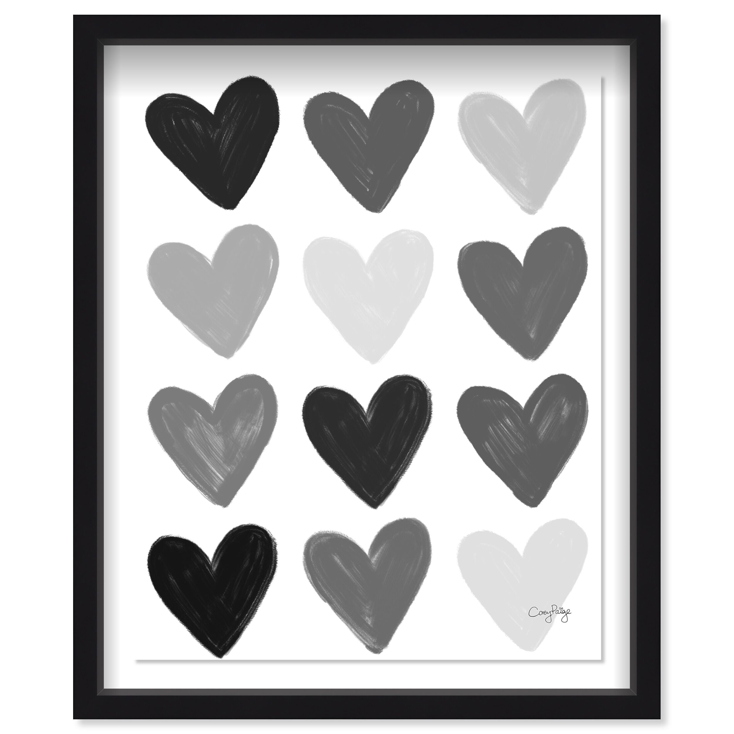 Corey Paige - Gray Painted Hearts