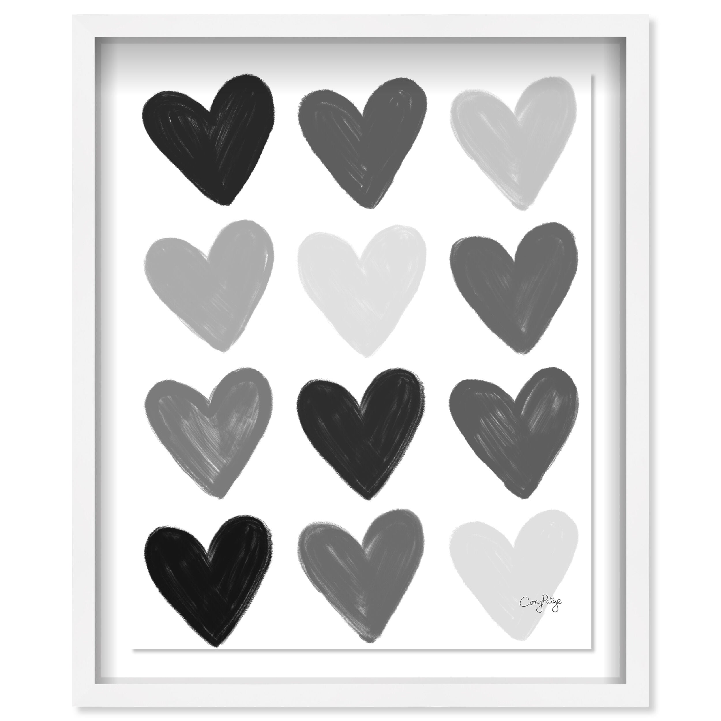 Corey Paige - Gray Painted Hearts