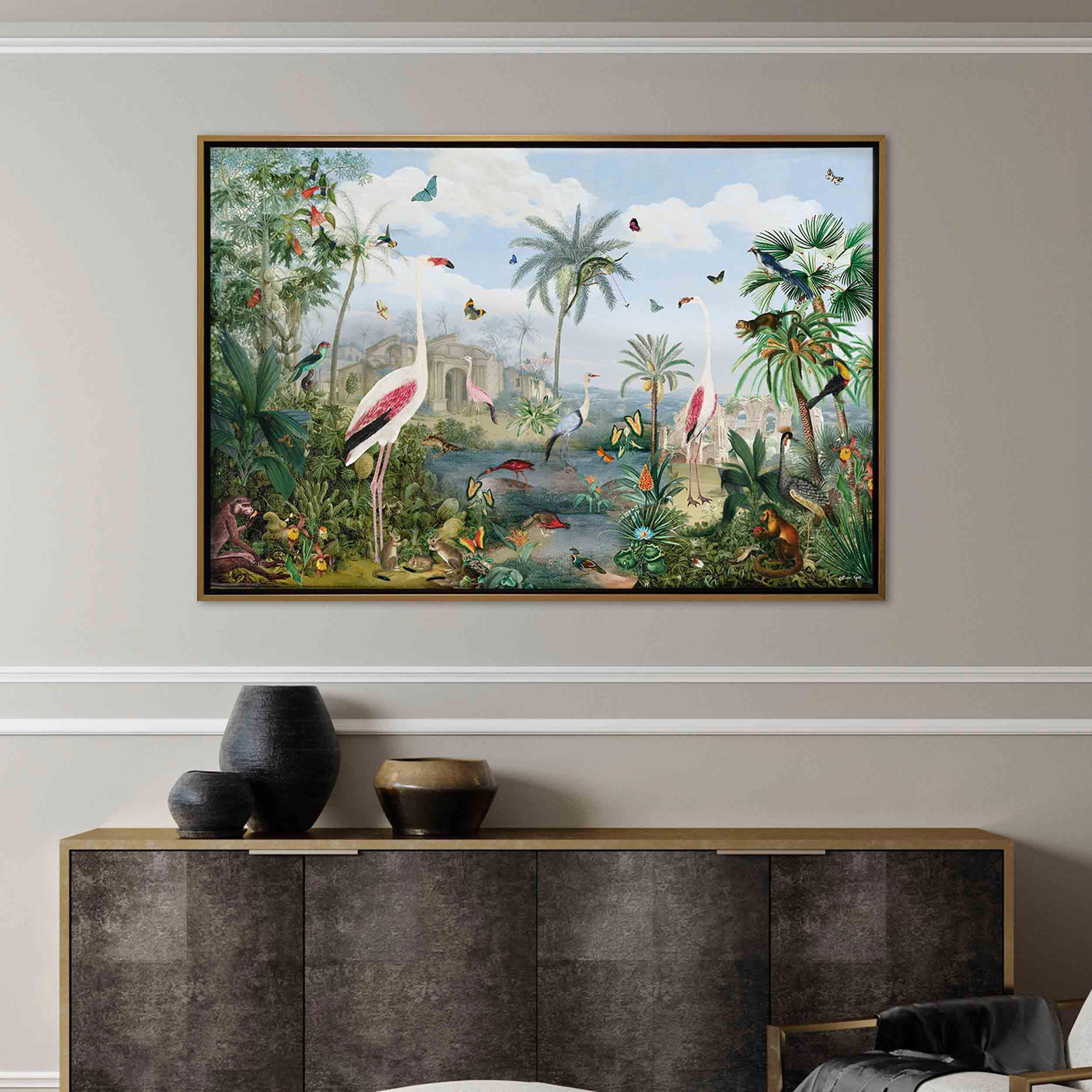 Paradise Chinois Animal Landscape - With Hand-Brushed Gel Coat