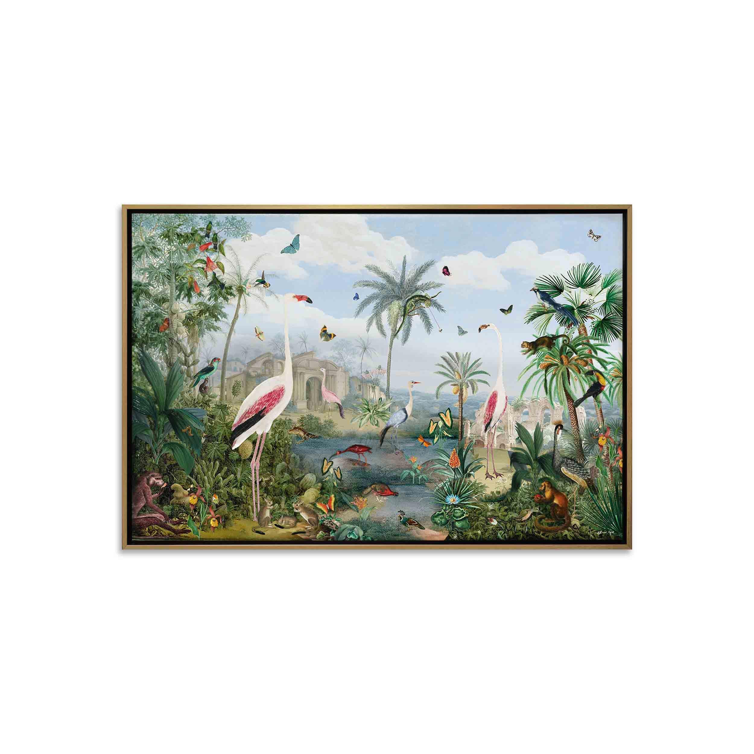 Paradise Chinois Animal Landscape - With Hand-Brushed Gel Coat Secondary image