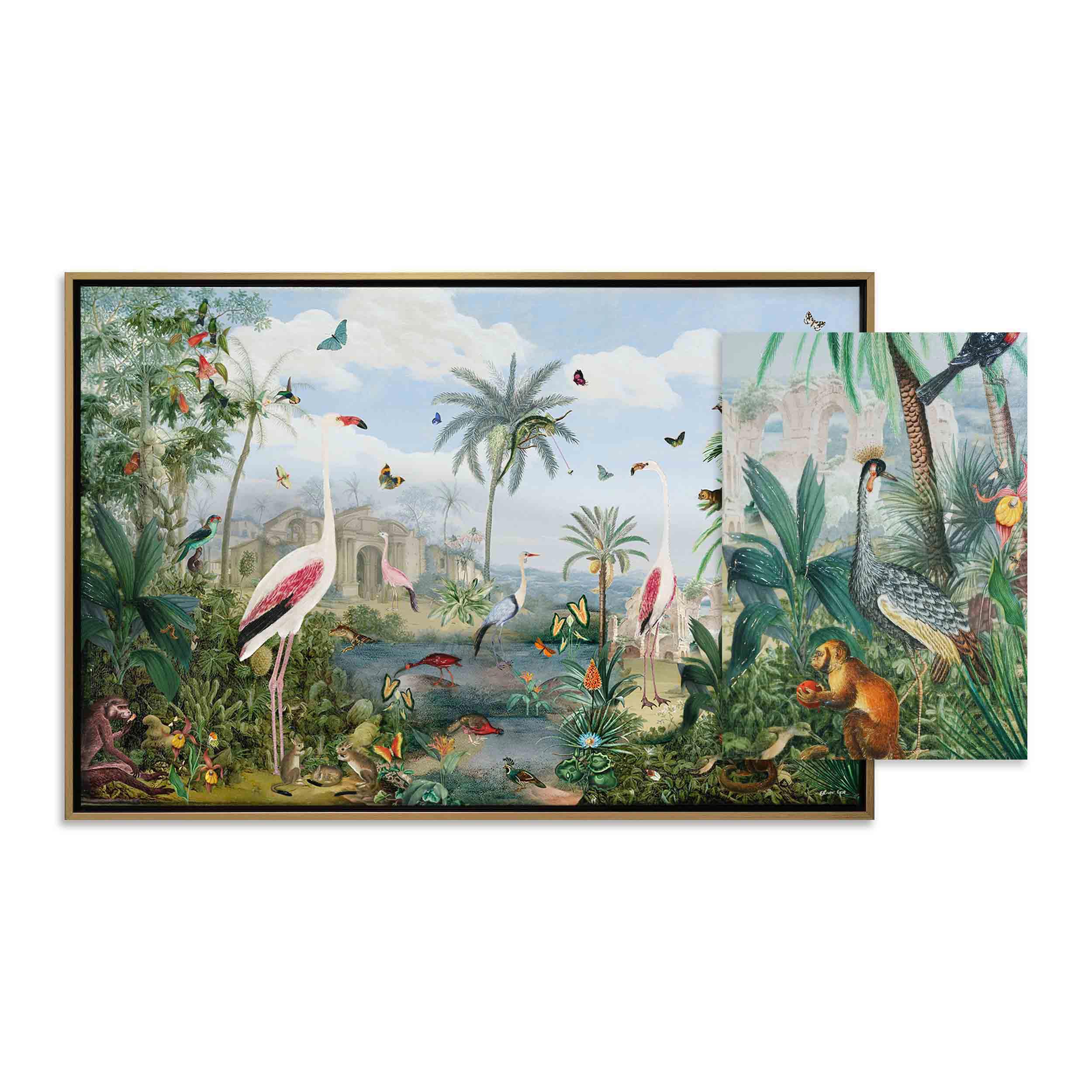 Paradise Chinois Animal Landscape - With Hand-Brushed Gel Coat