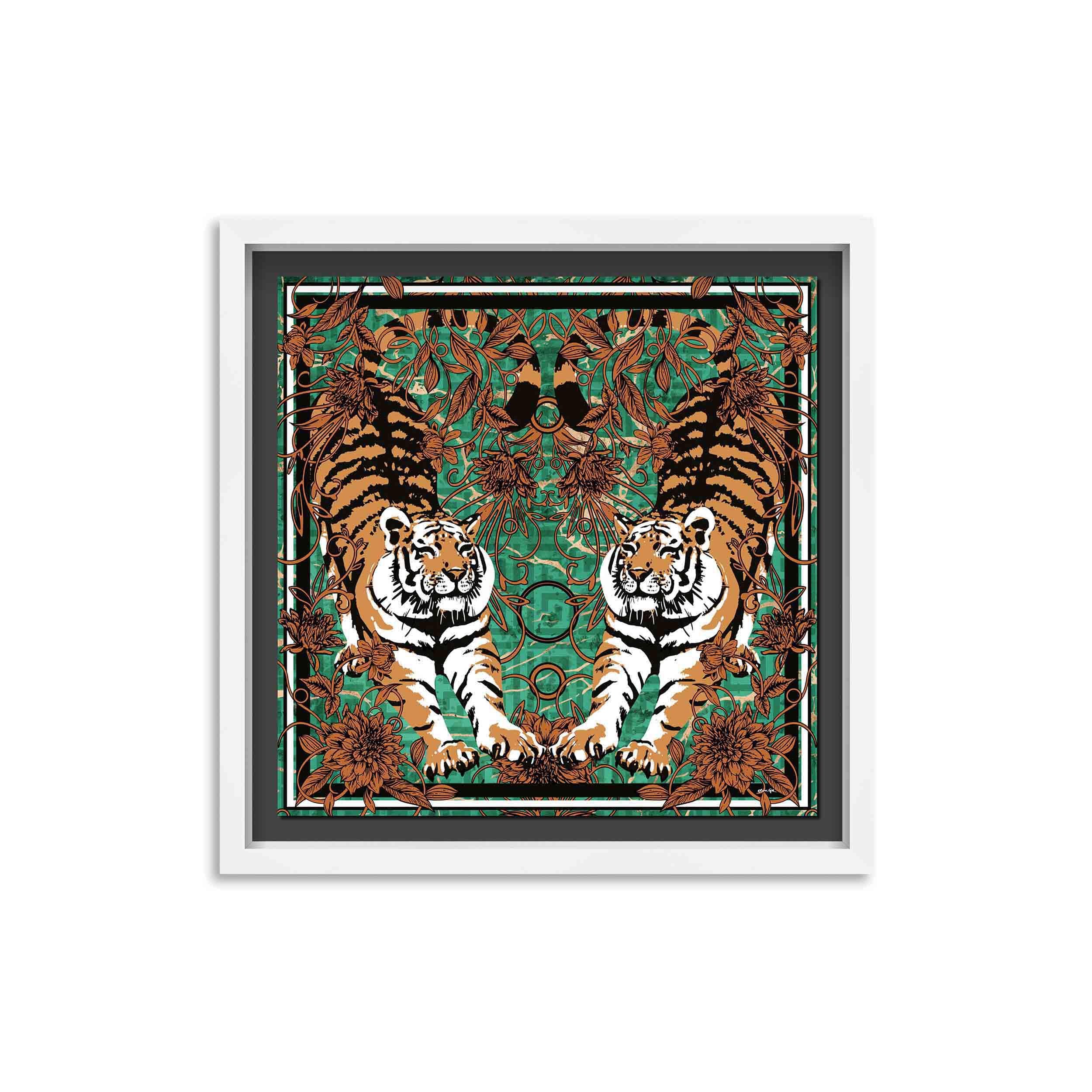 Emerald Tiger Pair - Displayed in a Shadowbox Secondary image