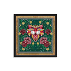 Floral Feline Roses - Displayed in a Shadowbox