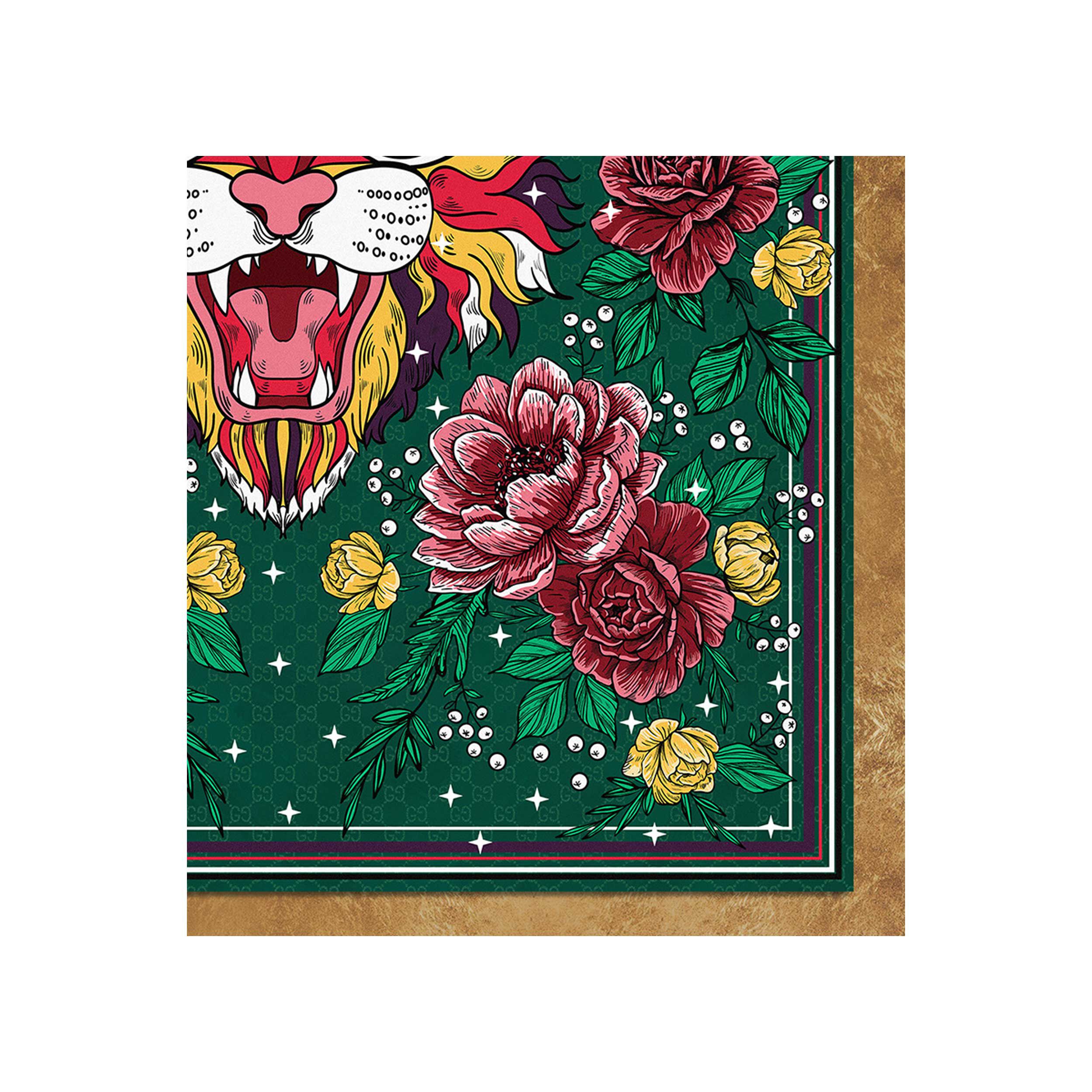 Floral Feline Roses - Displayed in a Shadowbox