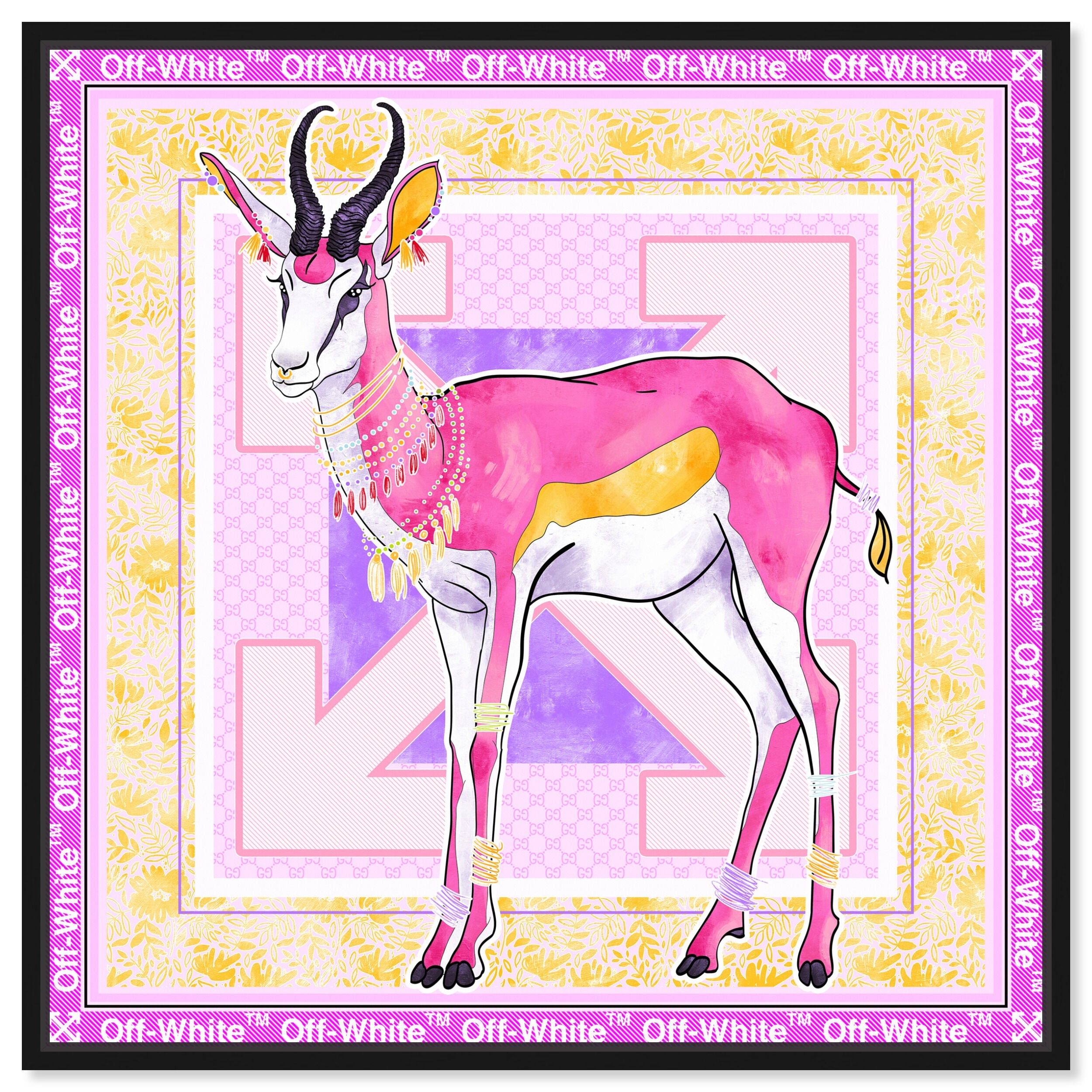 Magenta Glam Ram - Displayed in a Floating Frame