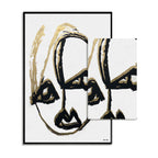 Minimalist Portrait Abstract Set of 2- With Hand-Applied Acrylic Paint and Gold Leaf