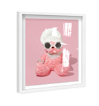 Teddy The Bae Pink - Displayed in a shadowbox