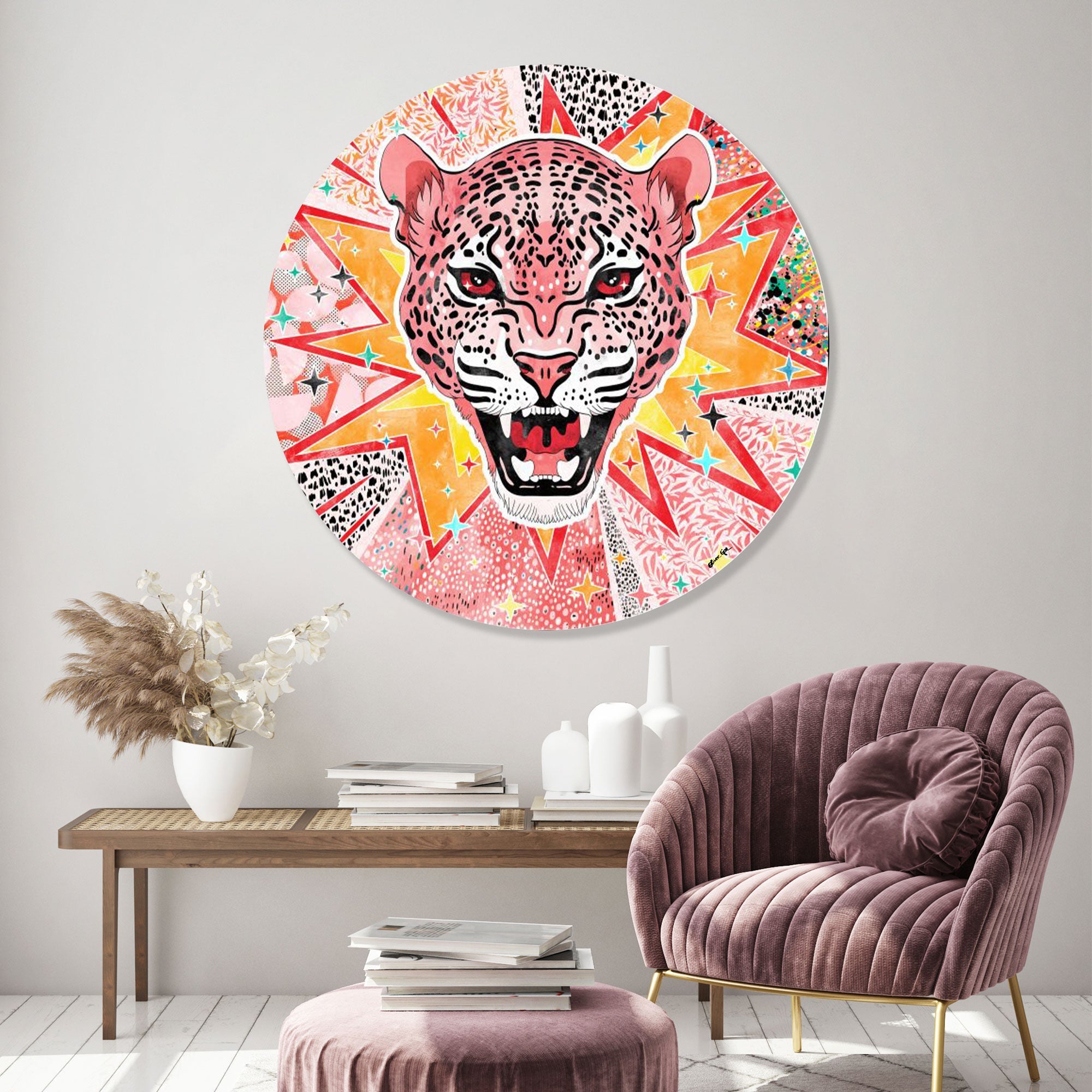Pink Jaguar Jam Round - Acrylic panel Main image