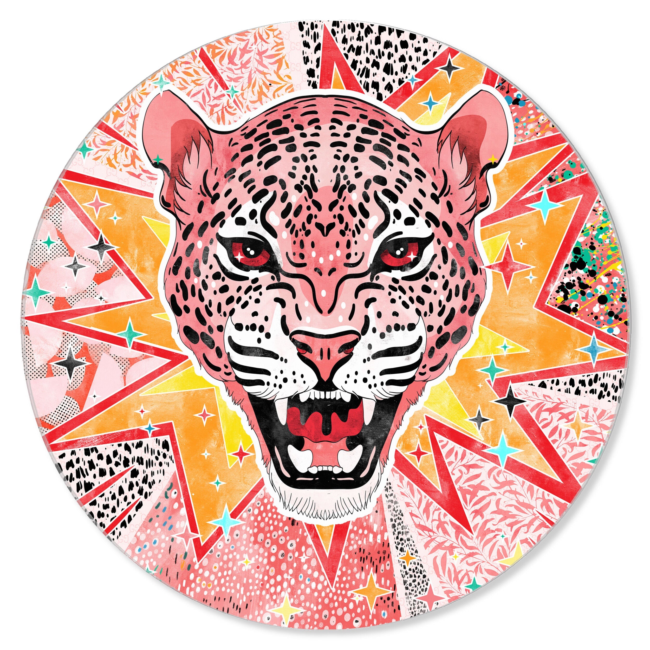 Pink Jaguar Jam Round - Acrylic panel Secondary image