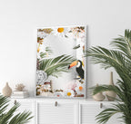 Tucan White Floral Mirror