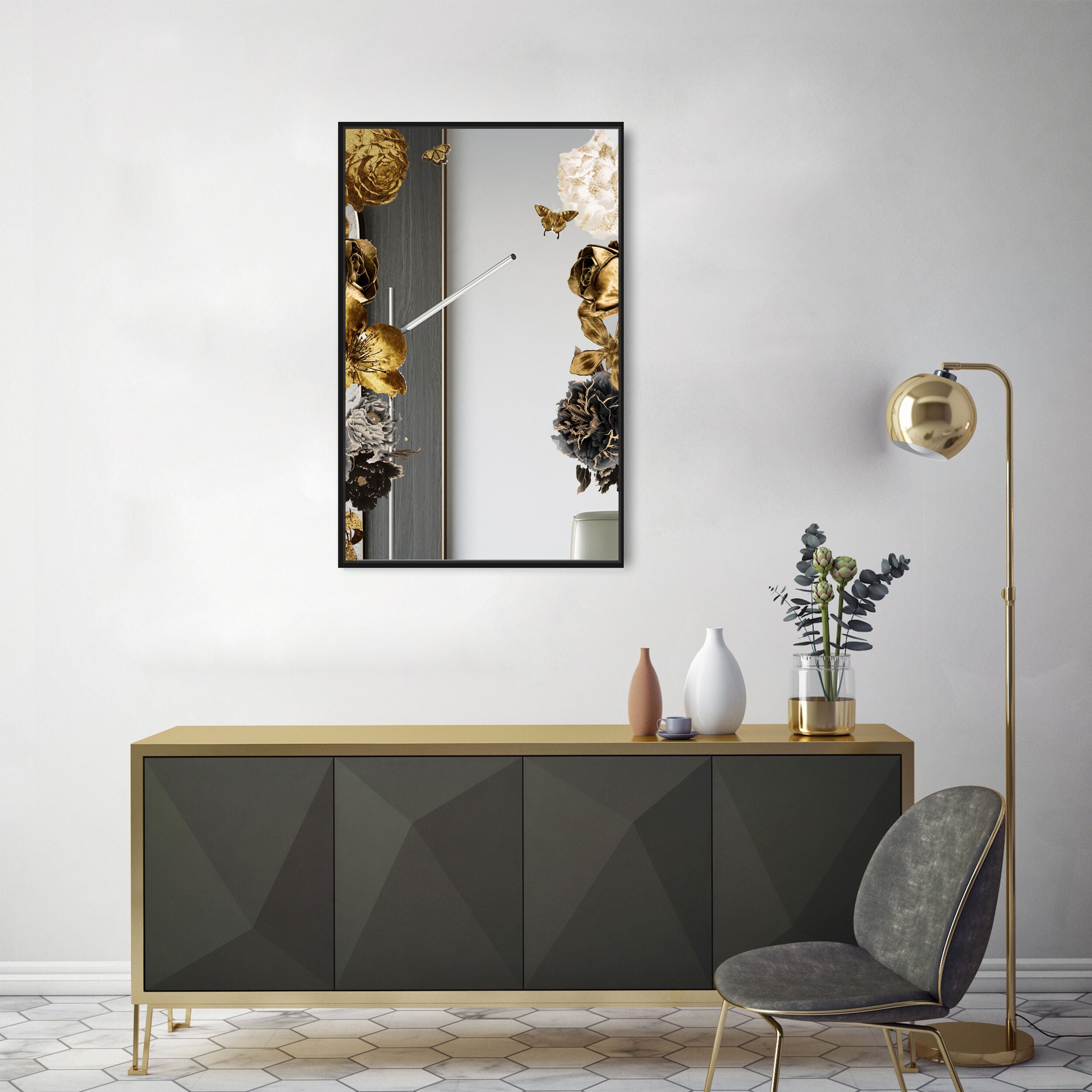Golden Floral Love Mirror Secondary image