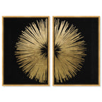 Sunburst Golden Night DIPTYCH - Displayed in a Floating Frame