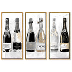Fashion Champagne Galore Day TRIPTYCH - With hand-applied Shimmer diamond dust