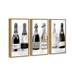 Fashion Champagne Galore Day TRIPTYCH - With hand-applied Shimmer diamond dust