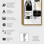 Fashion Champagne Galore Day TRIPTYCH - With hand-applied Shimmer diamond dust