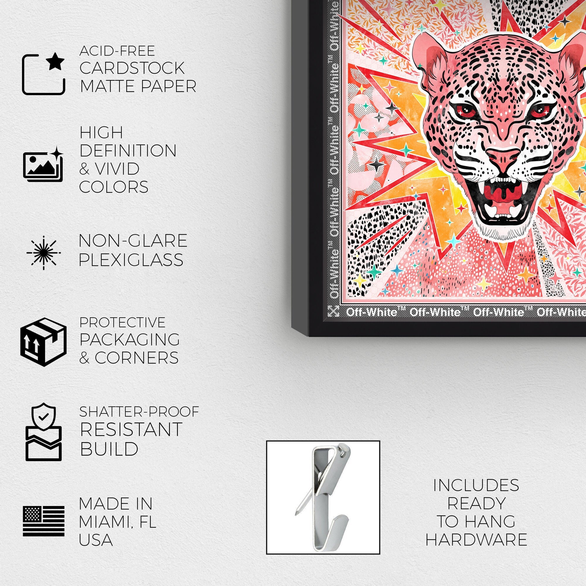 MAGENTA ANIMAL SET - Displayed in a shadowbox