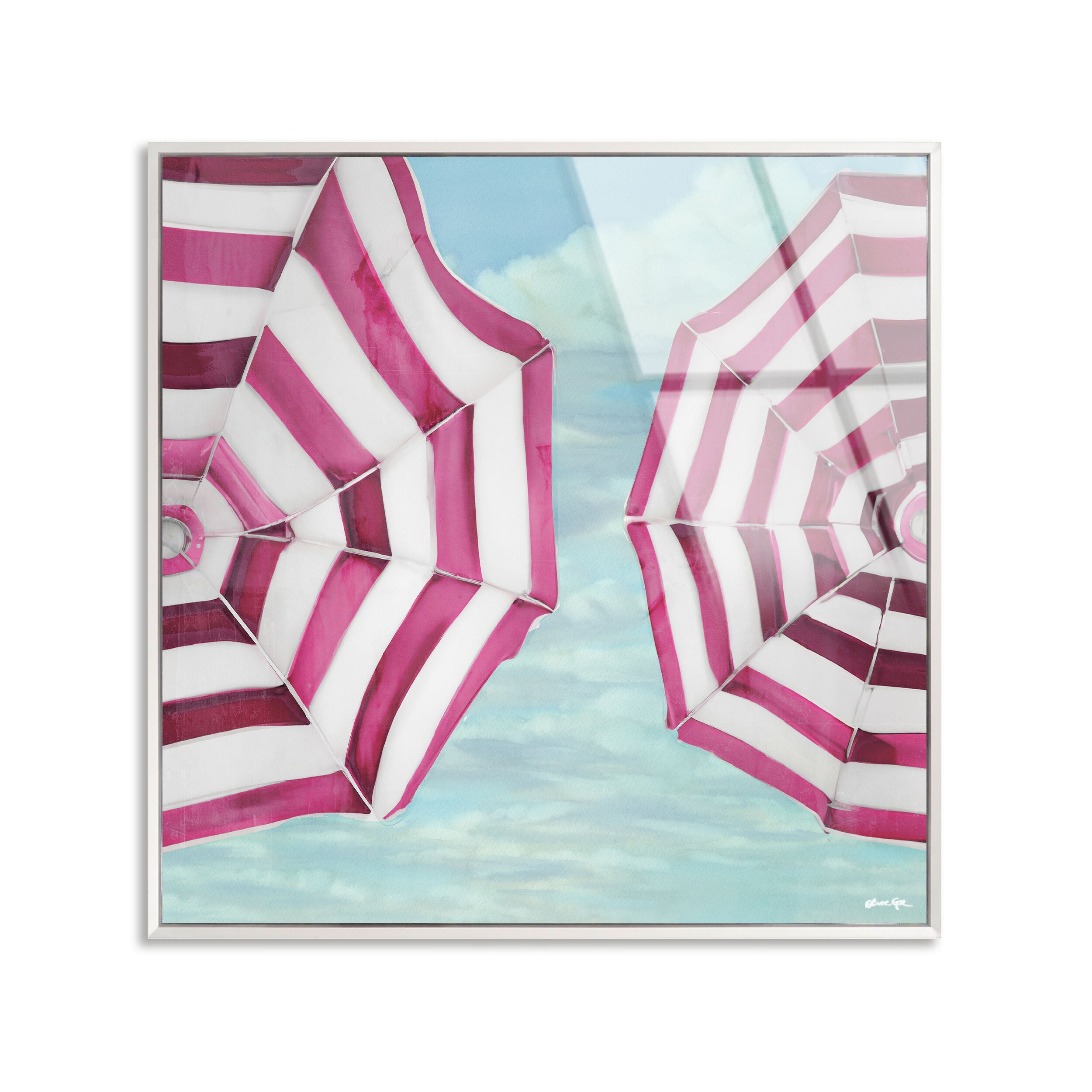 Sun Umbrellas in Miami - Framed Acrylic Art Main image
