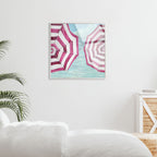 Sun Umbrellas in Miami - Framed Acrylic Art