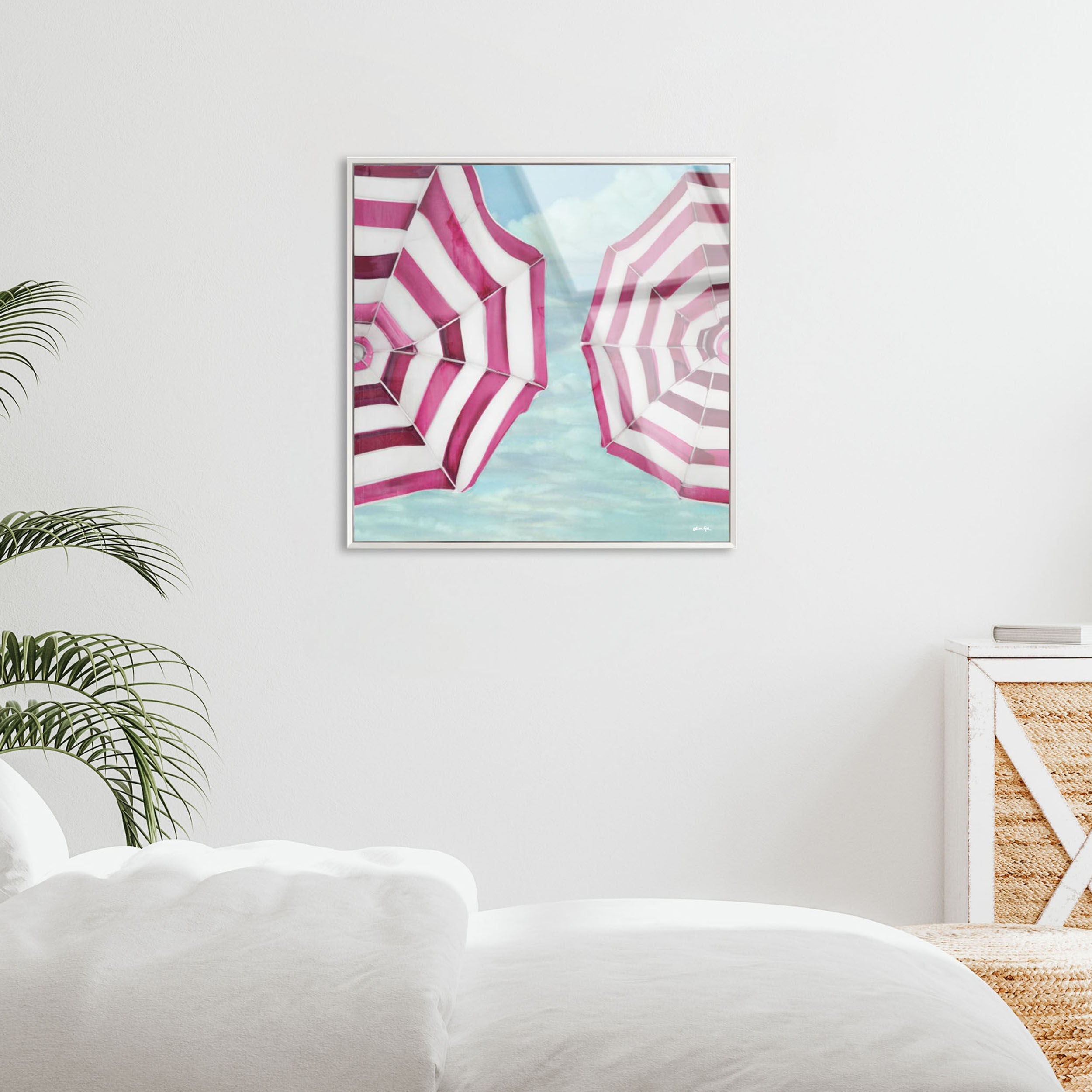 Sun Umbrellas in Miami - Framed Acrylic Art