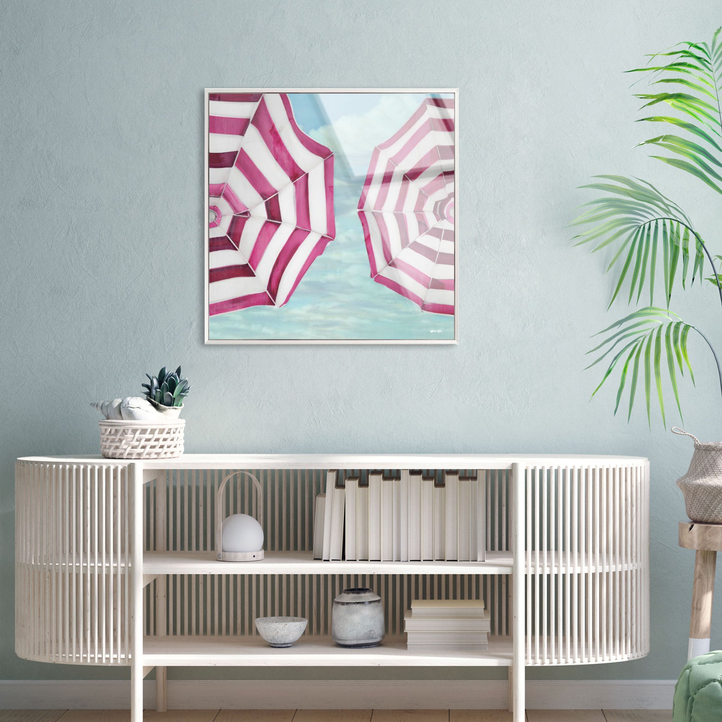 Sun Umbrellas in Miami - Framed Acrylic Art Secondary image