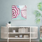 Sun Umbrellas in Miami - Framed Acrylic Art
