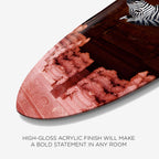 Zebras Apartment is Coral Pink - Decorative Acrylic Surfboard