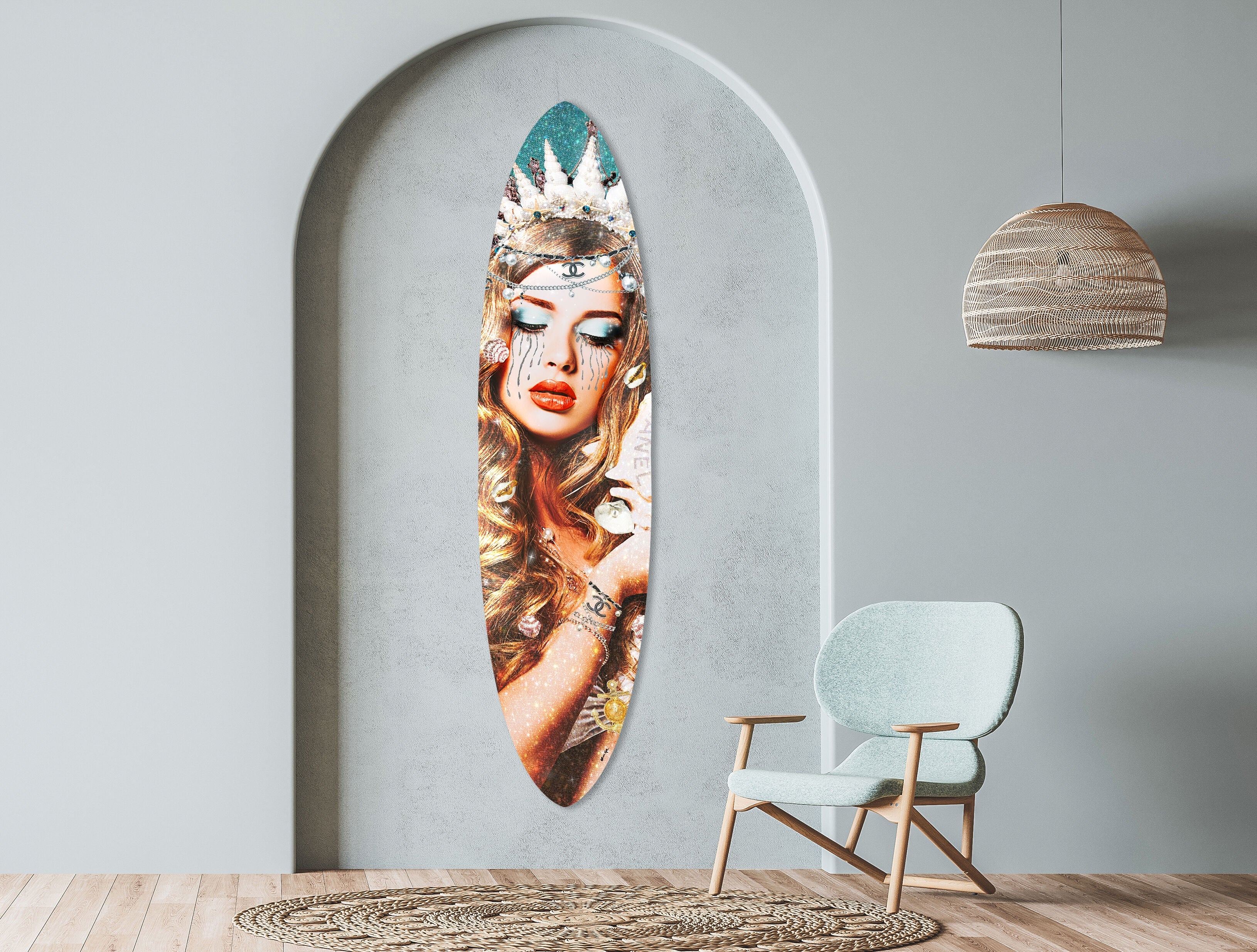 Tales of a Mermaid - Decorative Acrylic Surfboard Main image