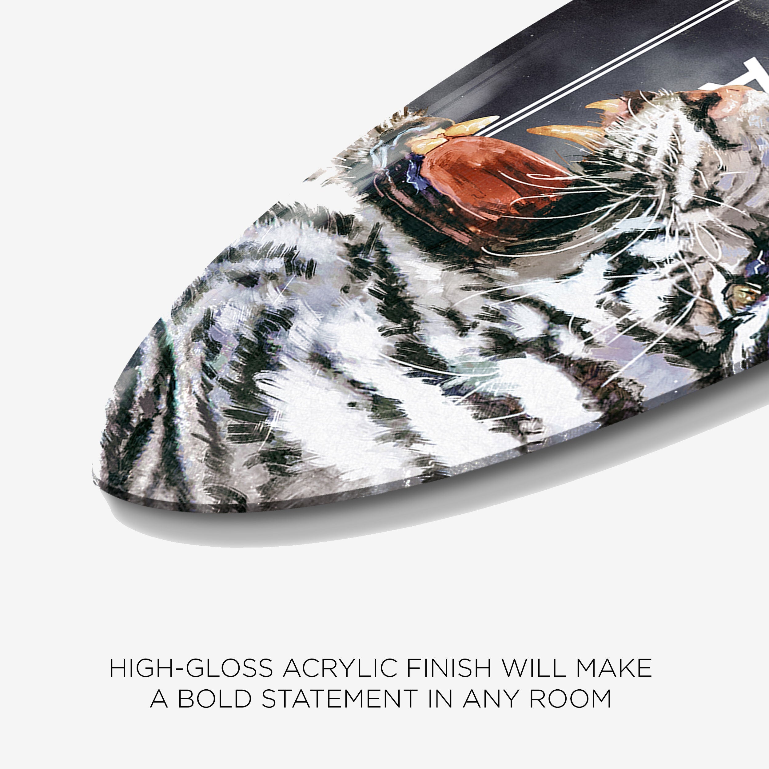 Tiger Effect - Decorative Acrylic Surfboard Secondary image